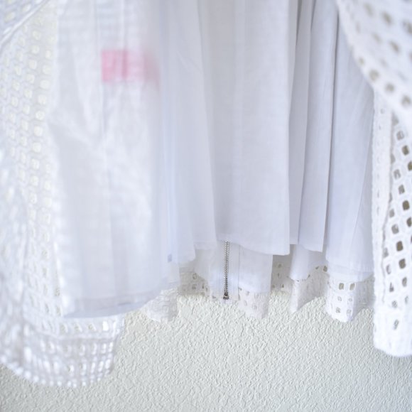 Betsey Johnson Sleeveless Front Zip Eyelet Mini Dress - Picture 13 of 15